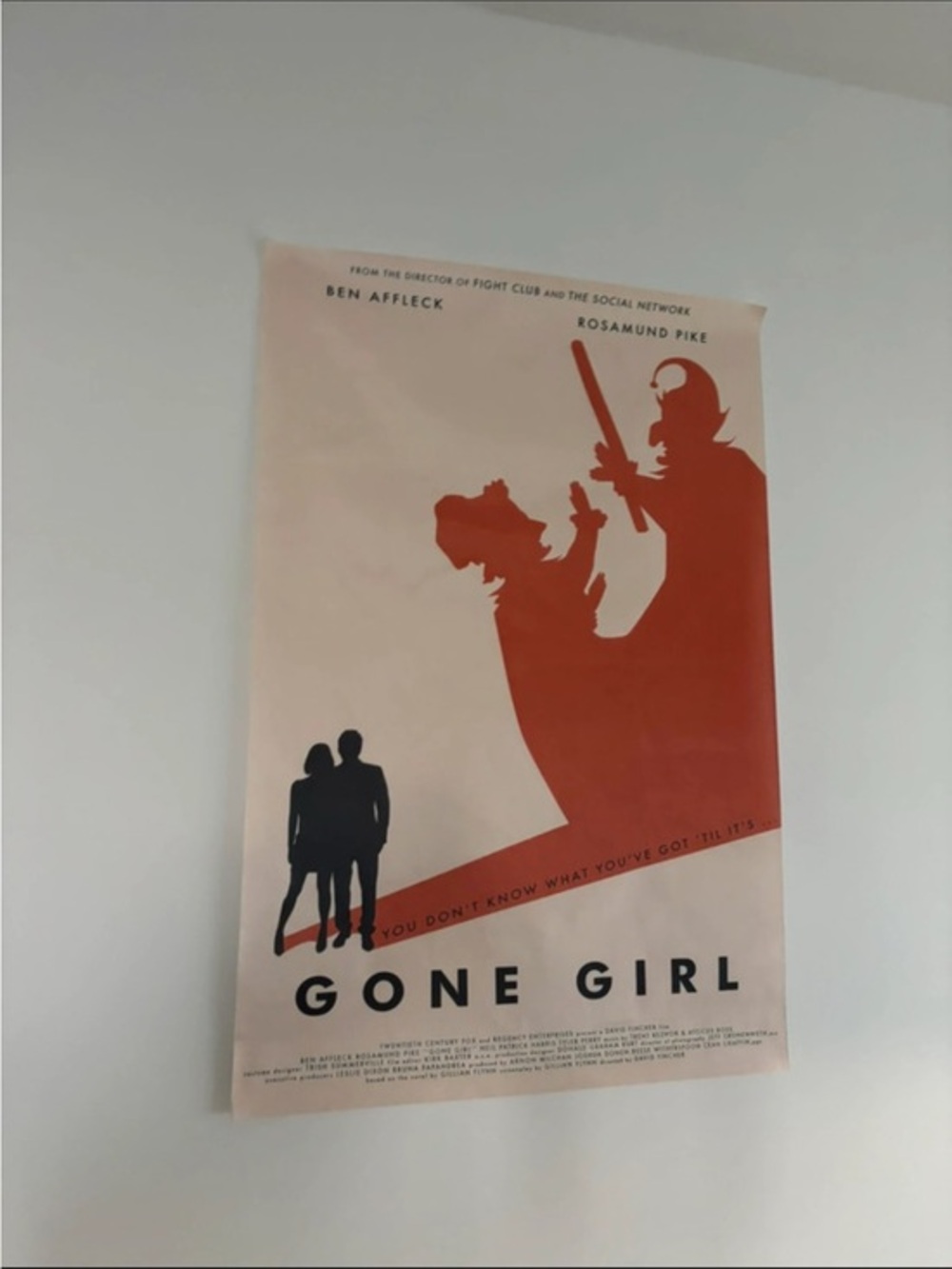 Gone Girl Minimalist Red and Black Movie Poster Print - Flexible Canvas Print